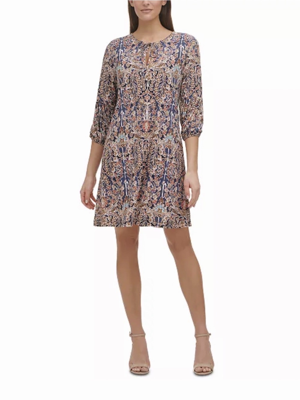 Tommy Hilfiger Navy Floral Long Sleeve Shift Dress